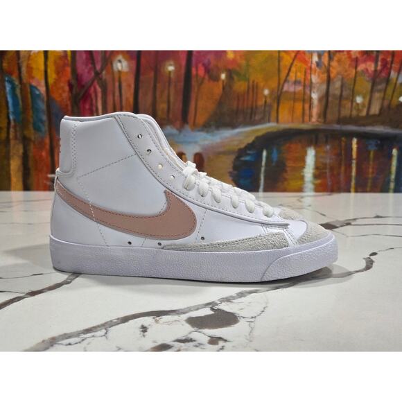 Nike W Blazer Mid 77 White Pink Oxford Size 7 Women's CZ1055-118 Vintage - Picture 2 of 6